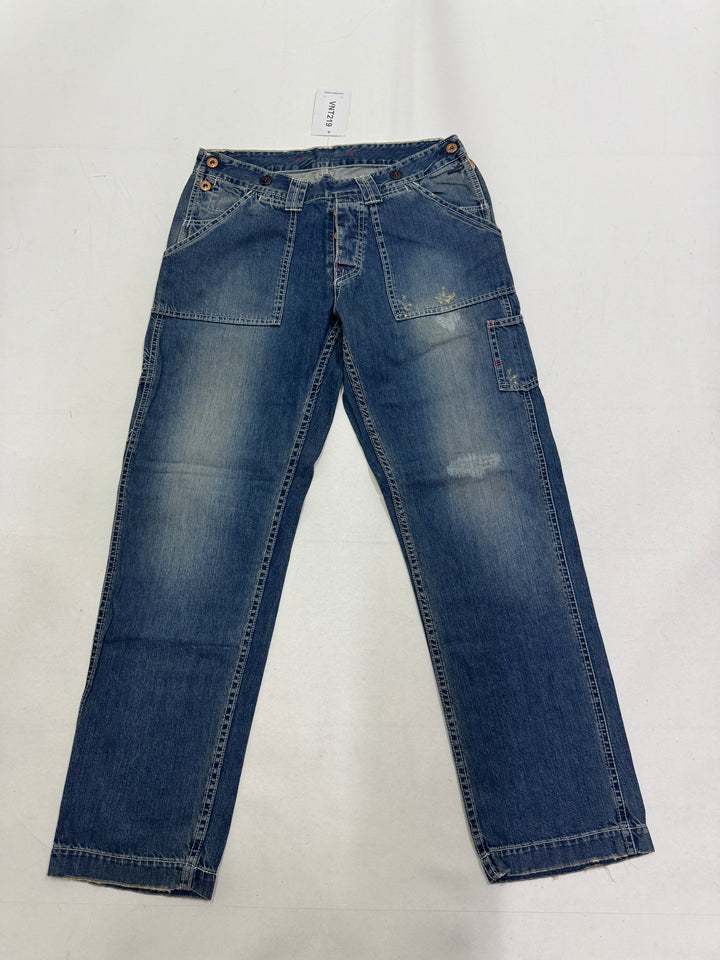 Dubble Ware DW W32 L30 work pant jeans nuovo Deadstock red line