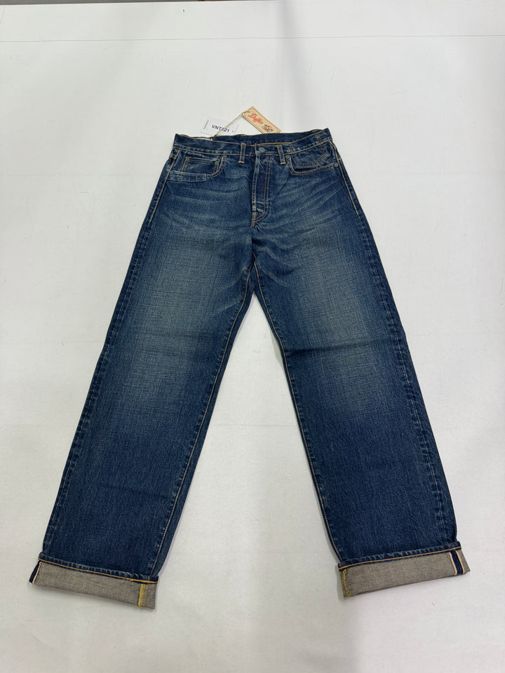 Duffer W30 cimosa e rivetti jeans nuovo Deadstock red line selvedge