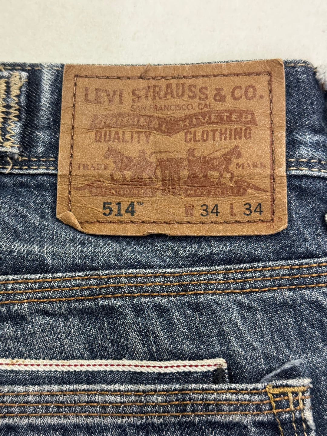 Levi's 514 selvedge W34 L34 vintage jeans denim lvc cimosa