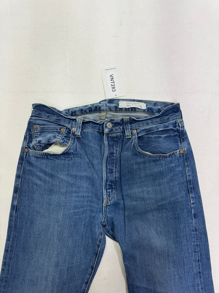 Levi's 501 Big E riveted selvedge W34 L34 leather patch lvc cimosa