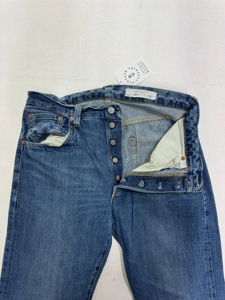 Levi's 501 Big E riveted selvedge W34 L34 leather patch lvc cimosa