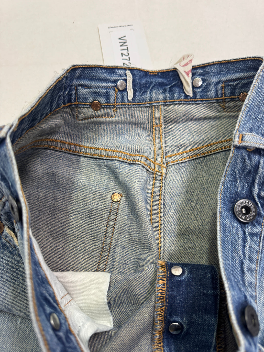 Levi's 201 W28 L32 limited edition rivettato e con martingala rivets Levis