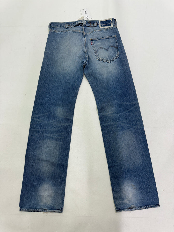 Levi's 201 W28 L32 limited edition rivettato e con martingala rivets Levis