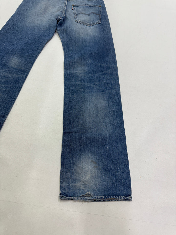 Levi's 201 W28 L32 limited edition rivettato e con martingala rivets Levis