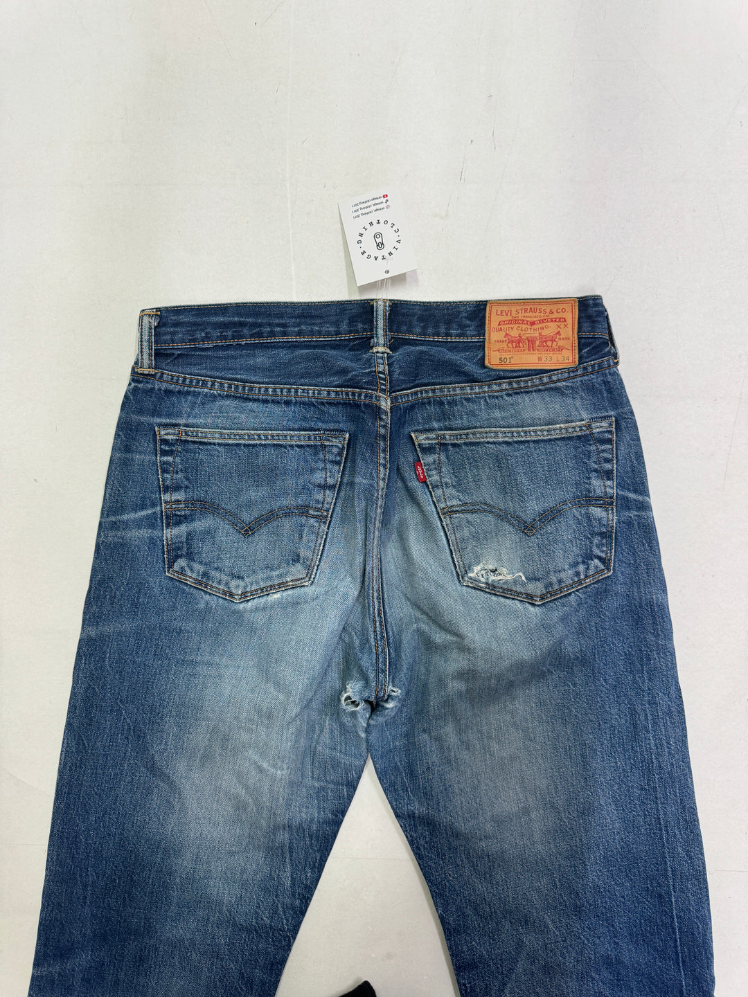 Levi's 501 selvedge Made in USA W33 L34 cimosa red line Levis vintage jeans