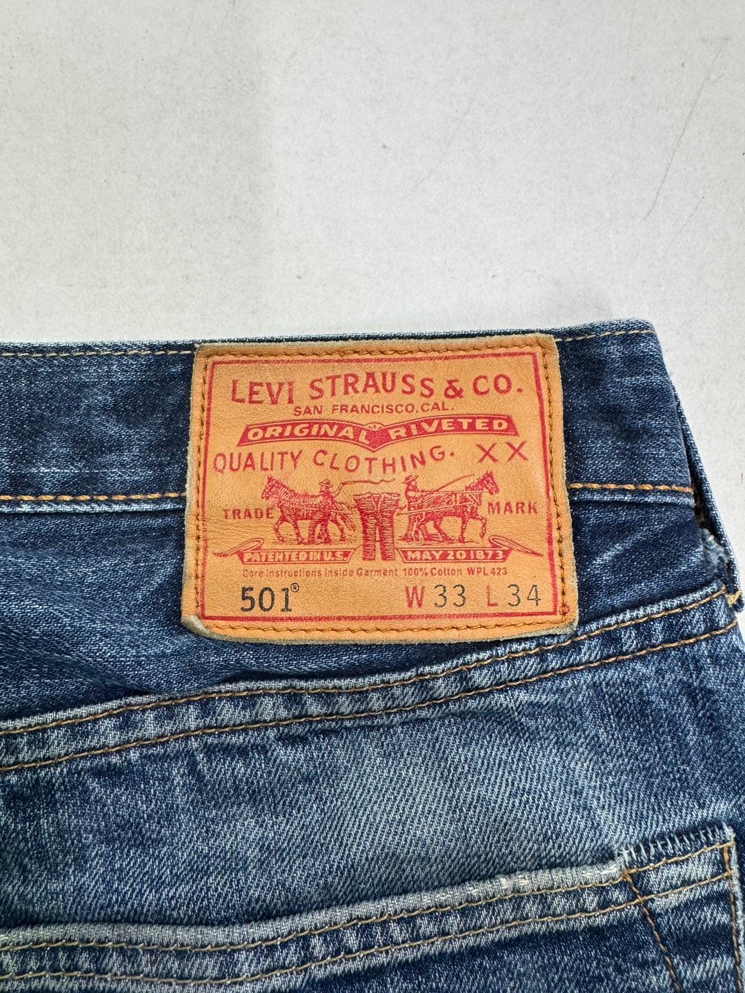 Levi's 501 selvedge Made in USA W33 L34 cimosa red line Levis vintage jeans