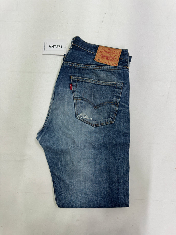 Levi's 501 selvedge Made in USA W33 L34 cimosa red line Levis vintage jeans