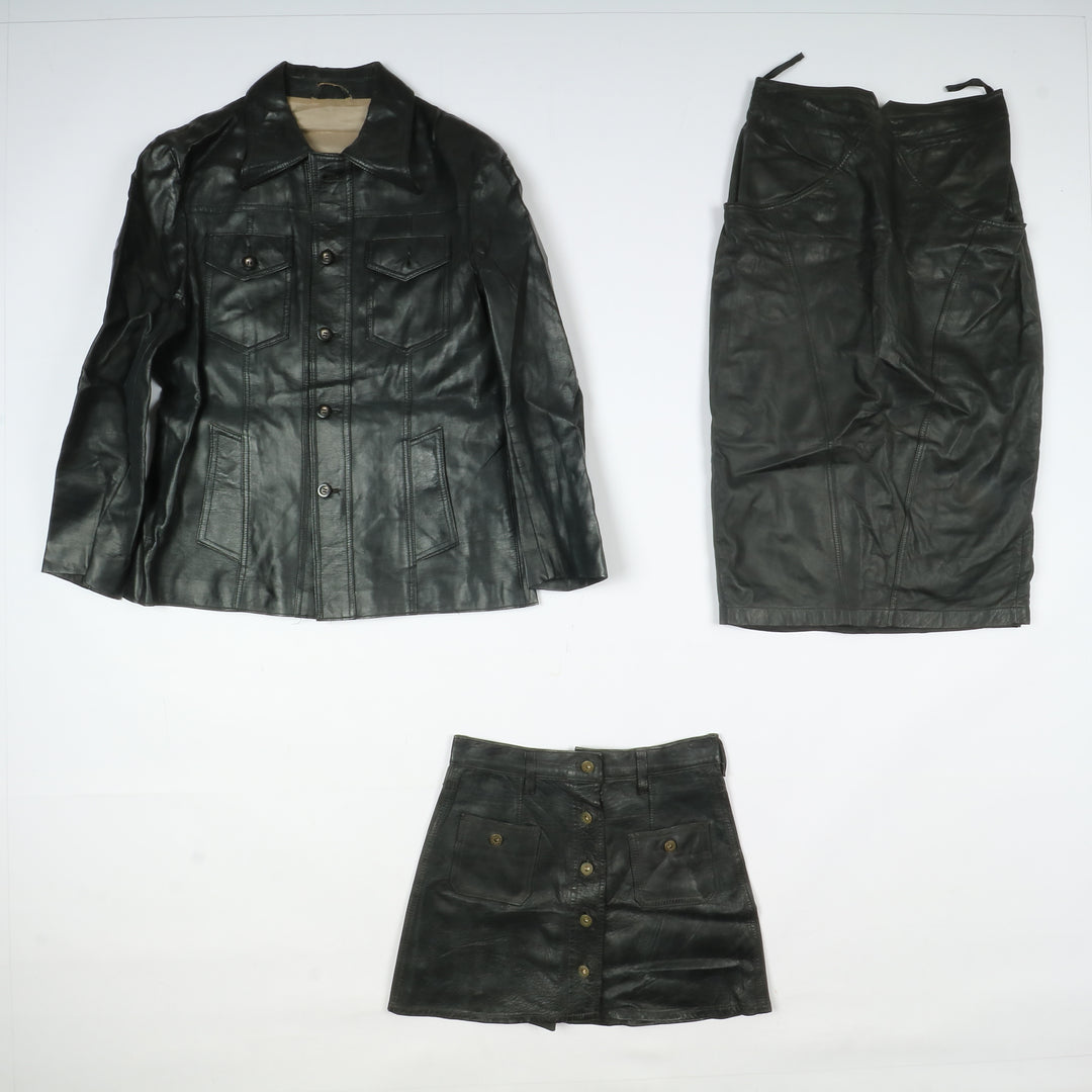 Box abbigliamento vintage in pelle Uomo e Donna 24 pz stock leather