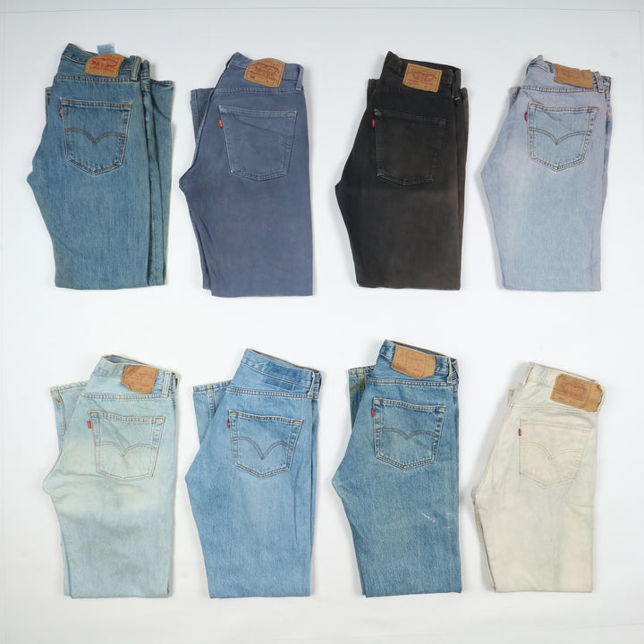 Levi's 501 e zip fly per rework custom stock da 85pz colorati e denim remake