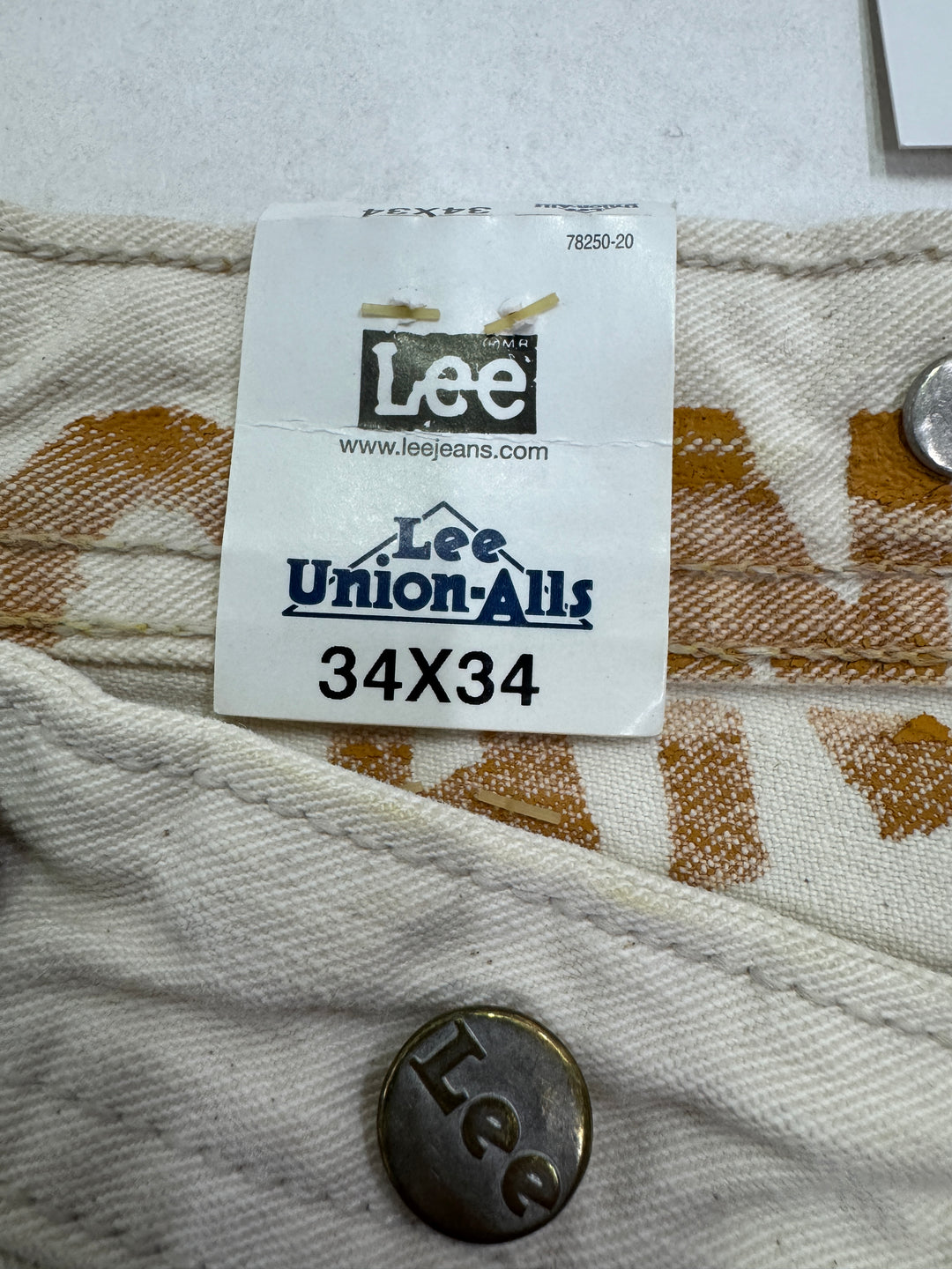 Lee Union Alls Waist Overall W34 L34 cargo nuovo deadstock