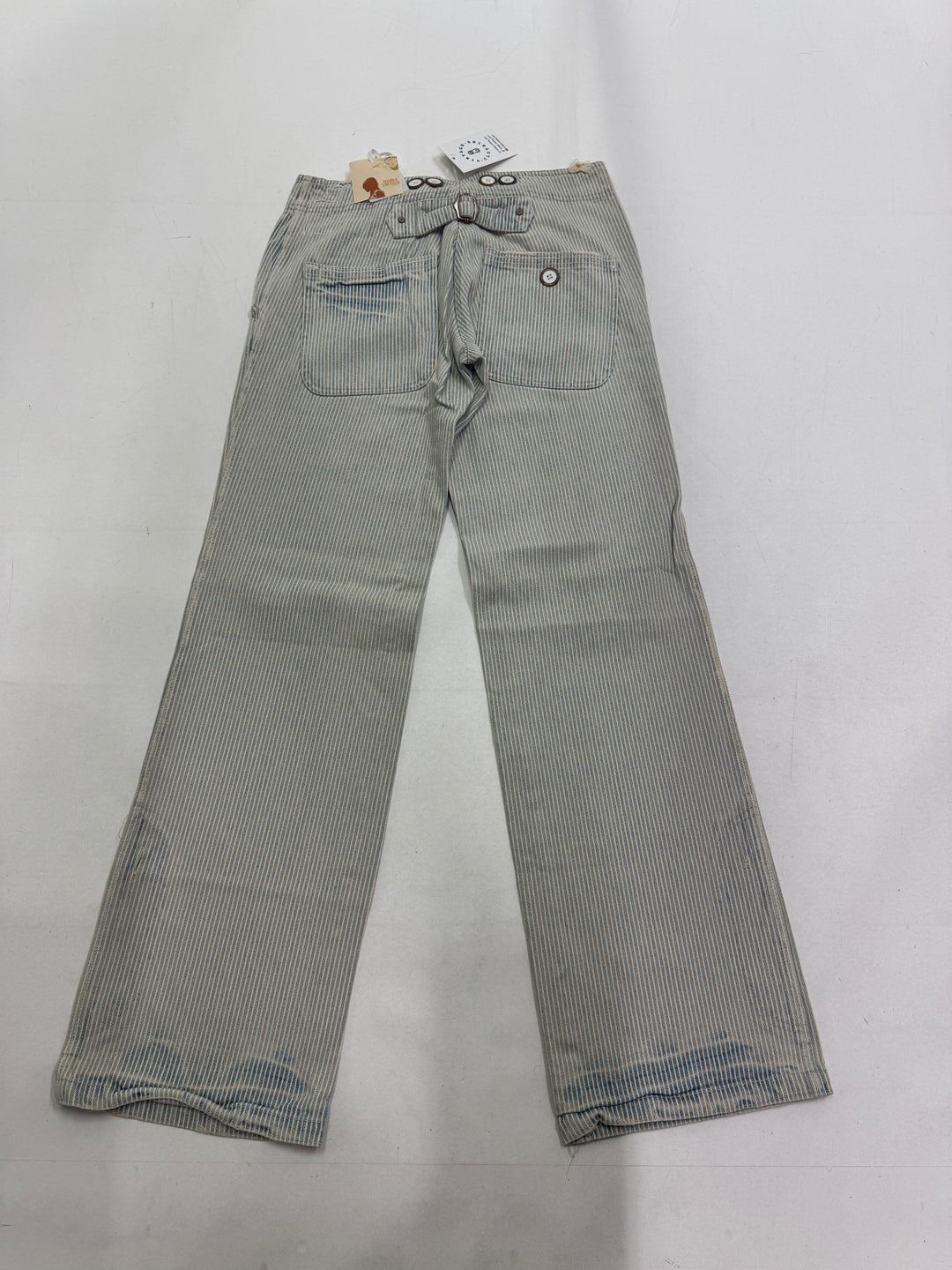 Sessun Waterfront Taglia 38 Jeans a righe Martingala nuovo deadstock