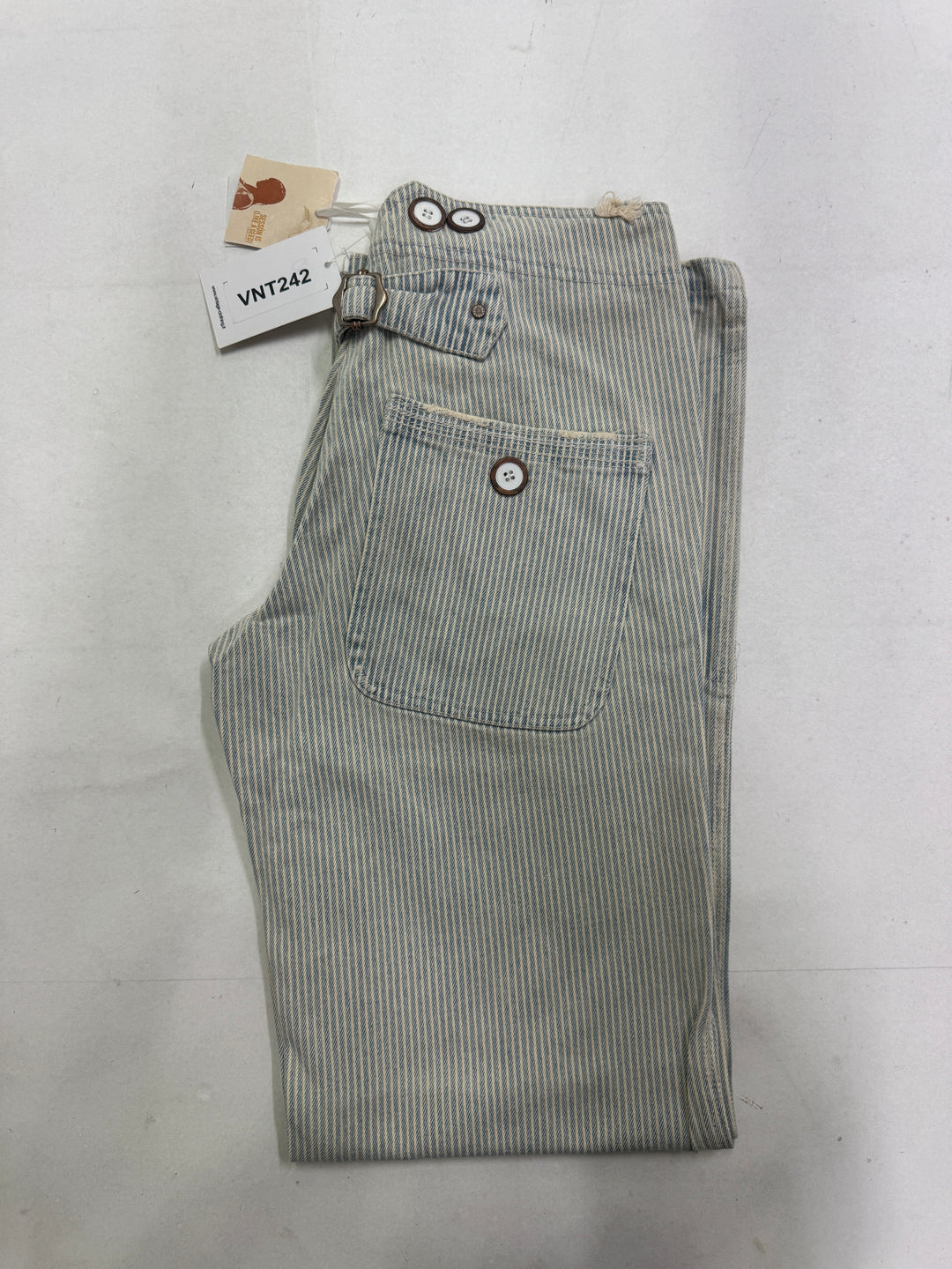 Sessun Waterfront Taglia 38 Jeans a righe Martingala nuovo deadstock