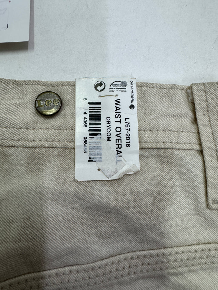 Lee Union Alls Waist Overall W28 L34 cargo bianco panna nuovo deadstock