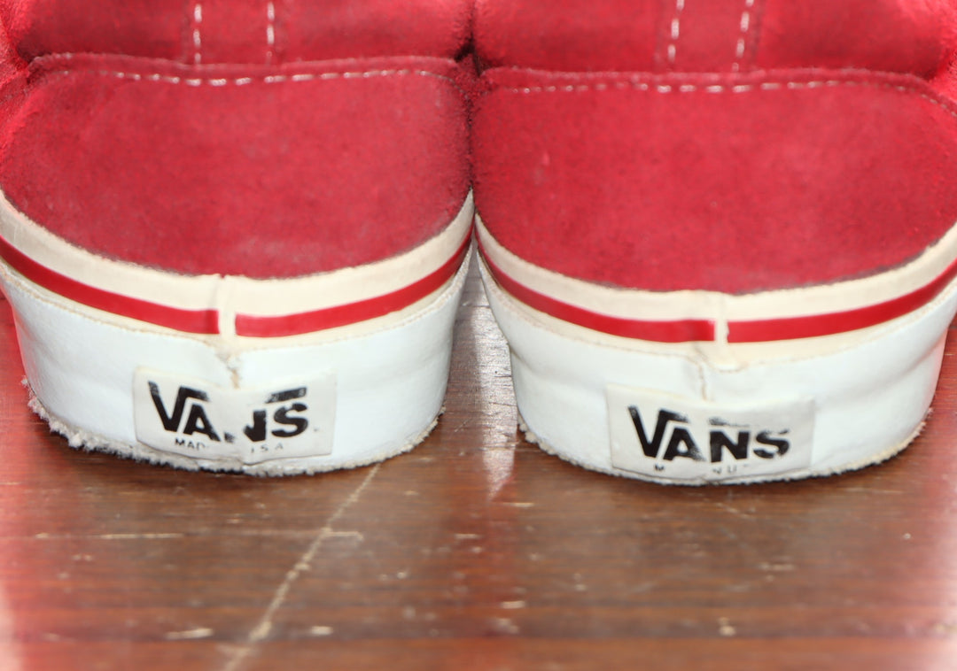 Vans Made in USA basso scamosciato 6 1/2 colore rosso