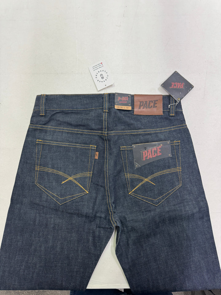 Pace Lowride W32 L32 cimosa jeans nuovo Deadstock red line selvedge