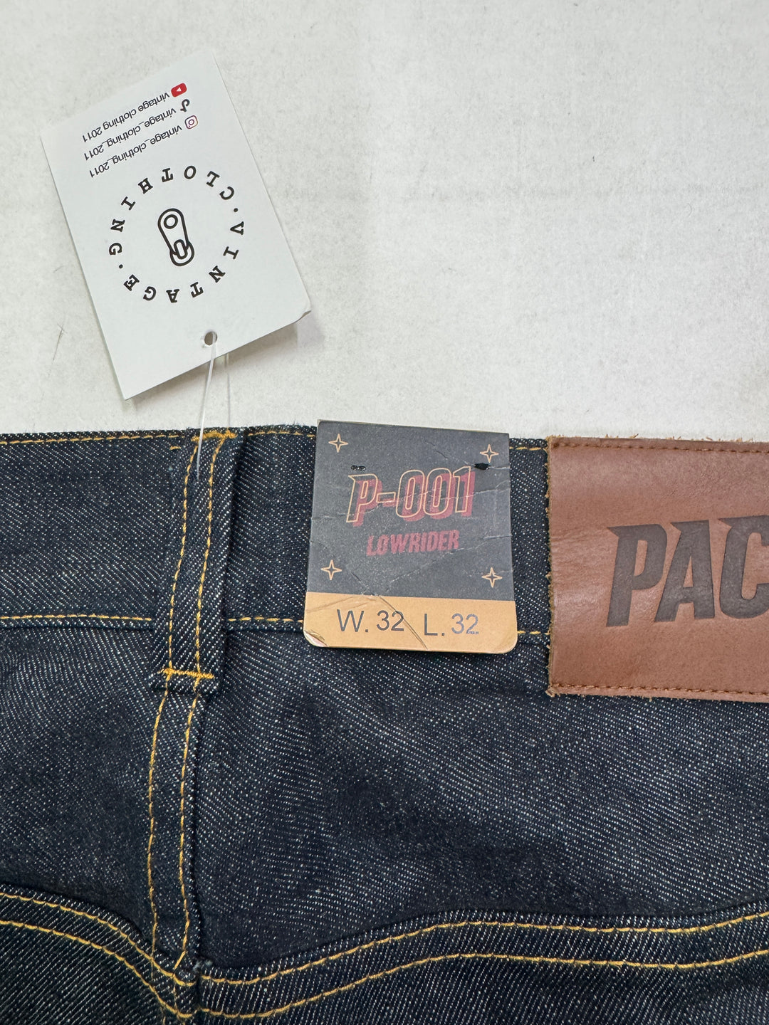 Pace Lowride W32 L32 cimosa jeans nuovo Deadstock red line selvedge