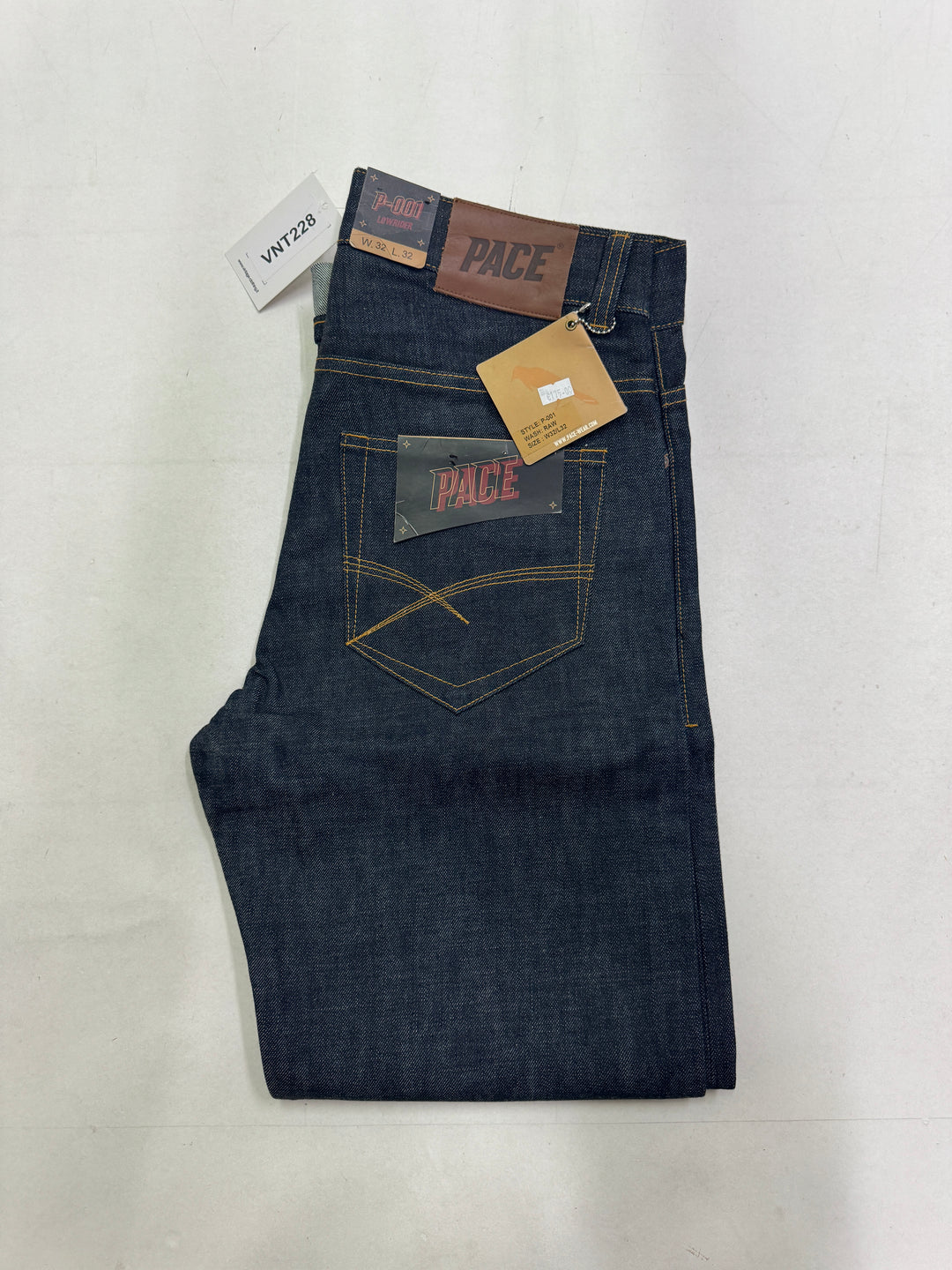 Pace Lowride W32 L32 cimosa jeans nuovo Deadstock red line selvedge