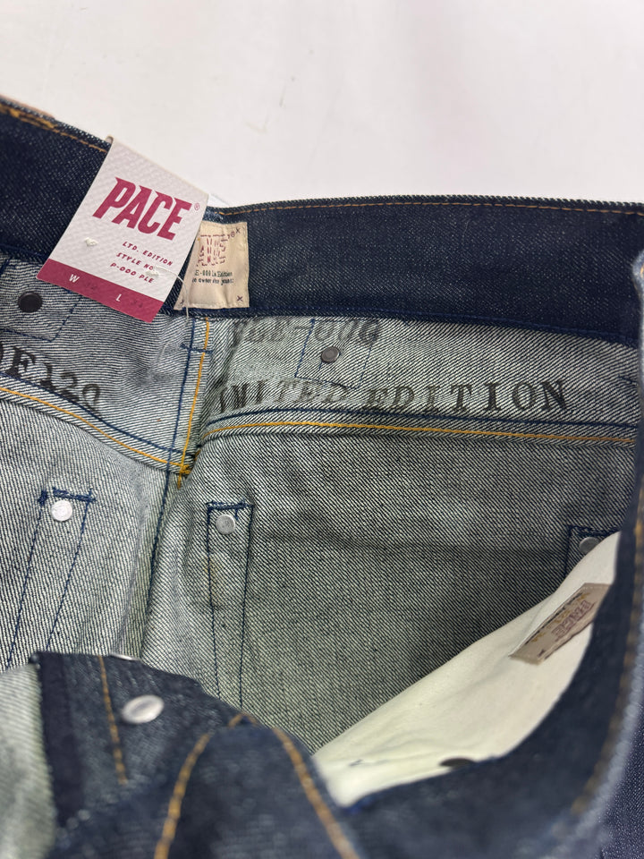 Pace limited Edition W32 L34 cimosa jeans nuovo Deadstock red line selvedge