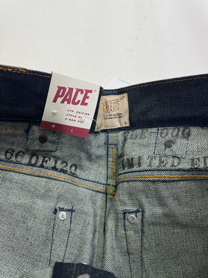 Pace limited Edition W32 L34 cimosa jeans nuovo Deadstock red line selvedge