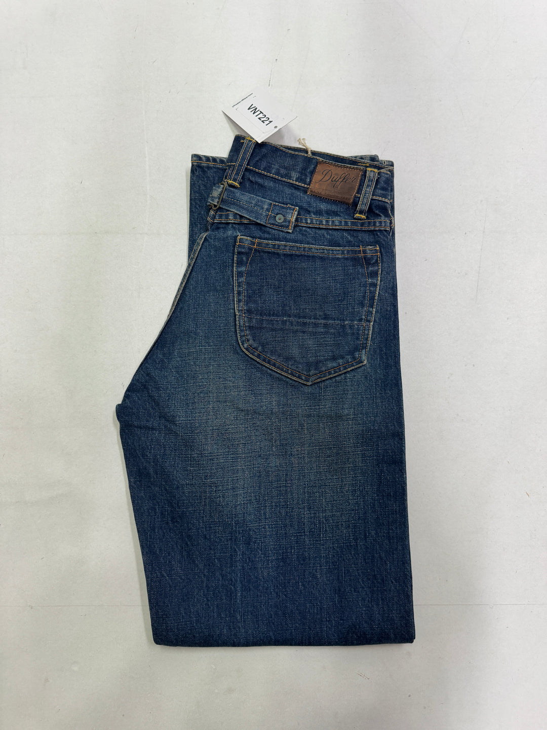 Duffer W30 cimosa e rivetti jeans nuovo Deadstock red line selvedge