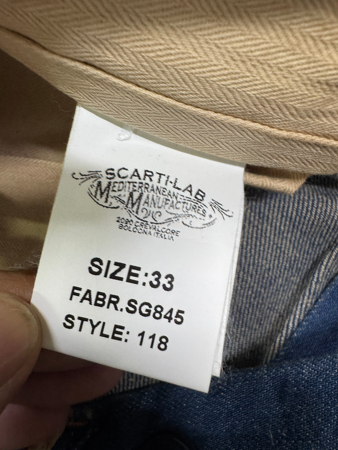 Scarti-Lab 118 W33 jeans chino pants nuovo con cartellino Deadstock