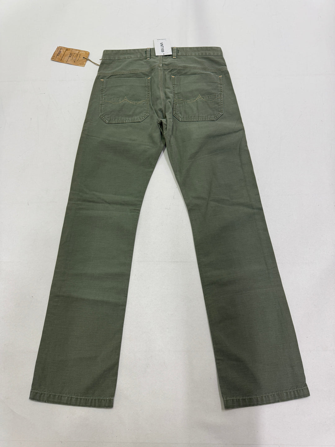 Scarti-Lab 118 W31 jeans chino pants verde militare nuovo con cartellino Deadstock