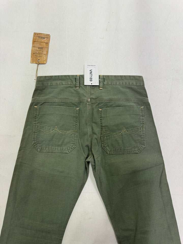 Scarti-Lab 118 W31 jeans chino pants verde militare nuovo con cartellino Deadstock