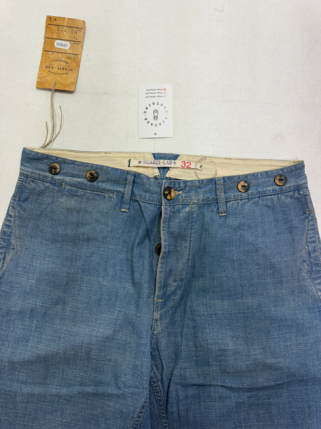 Scarti-Lab 107 W32 jeans martingala nuovo con cartellino Deadstock