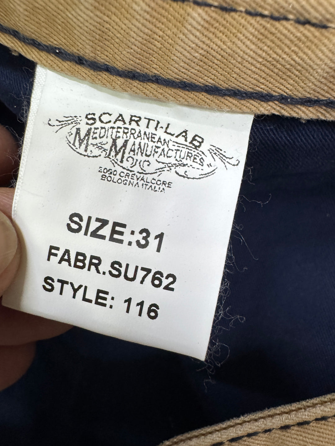 Scarti-Lab 116 W31 chino pants nuovo con cartellino Deadstock