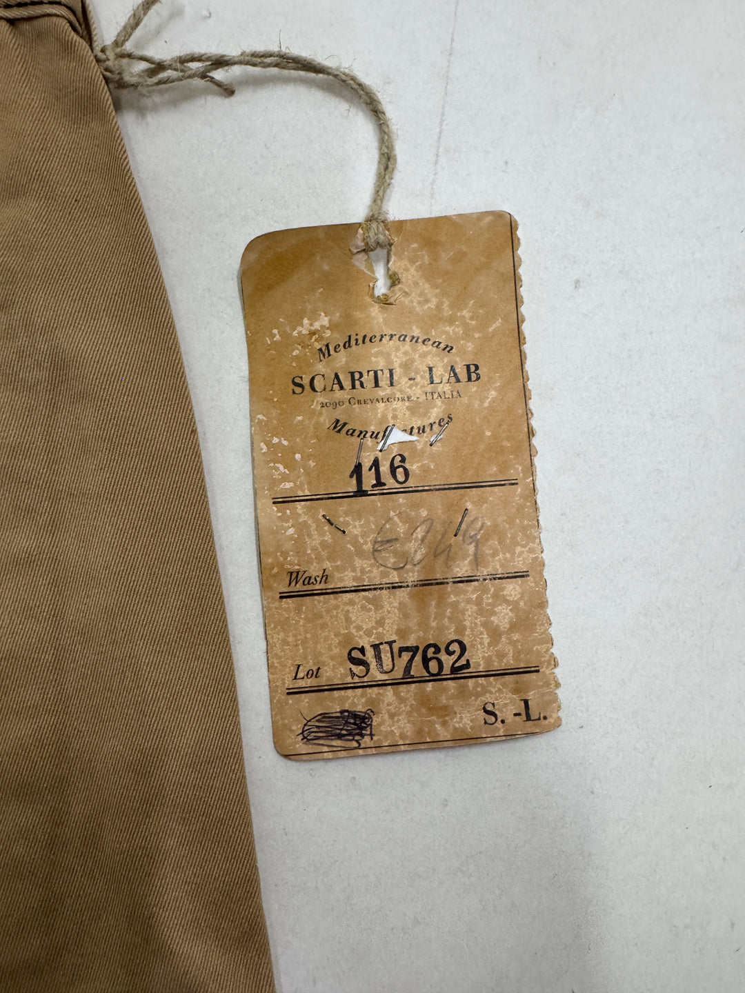 Scarti-Lab 116 W31 chino pants nuovo con cartellino Deadstock