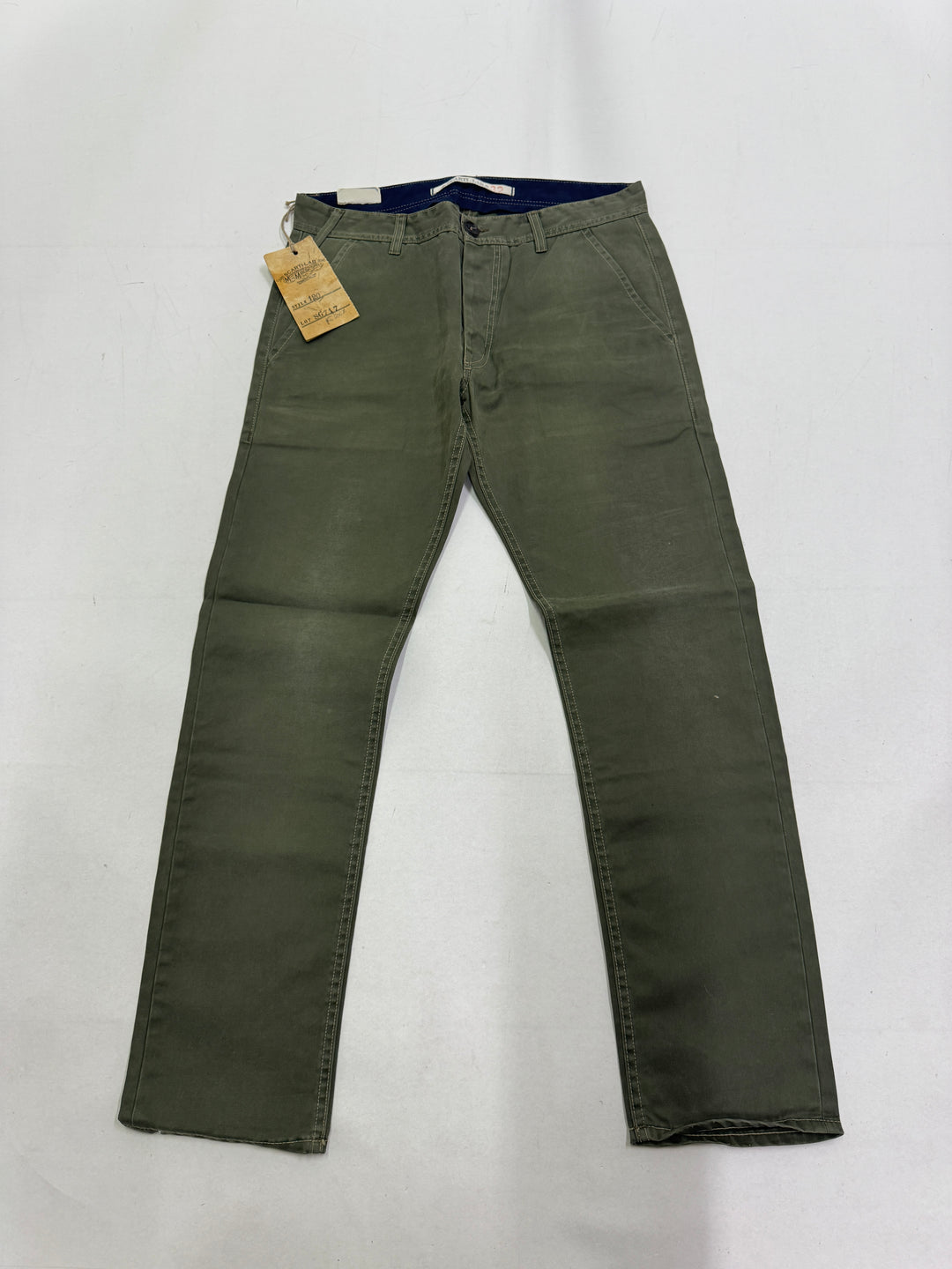 Scarti-Lab 120 W32 chino pants verde nuovo con cartellino Deadstock