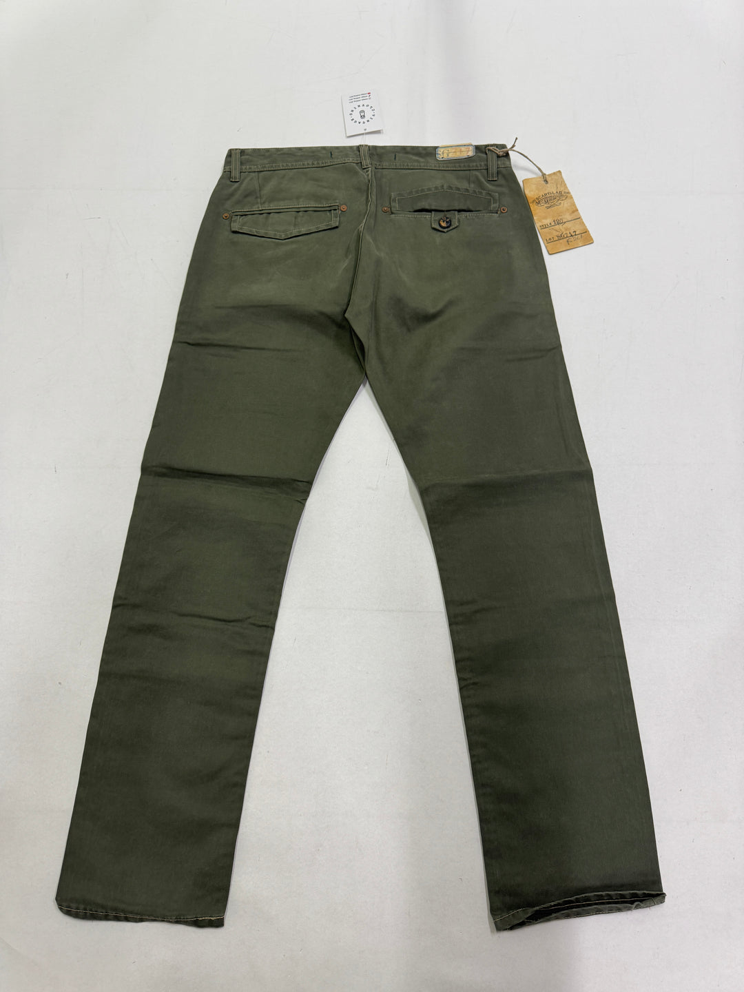 Scarti-Lab 120 W32 chino pants verde nuovo con cartellino Deadstock