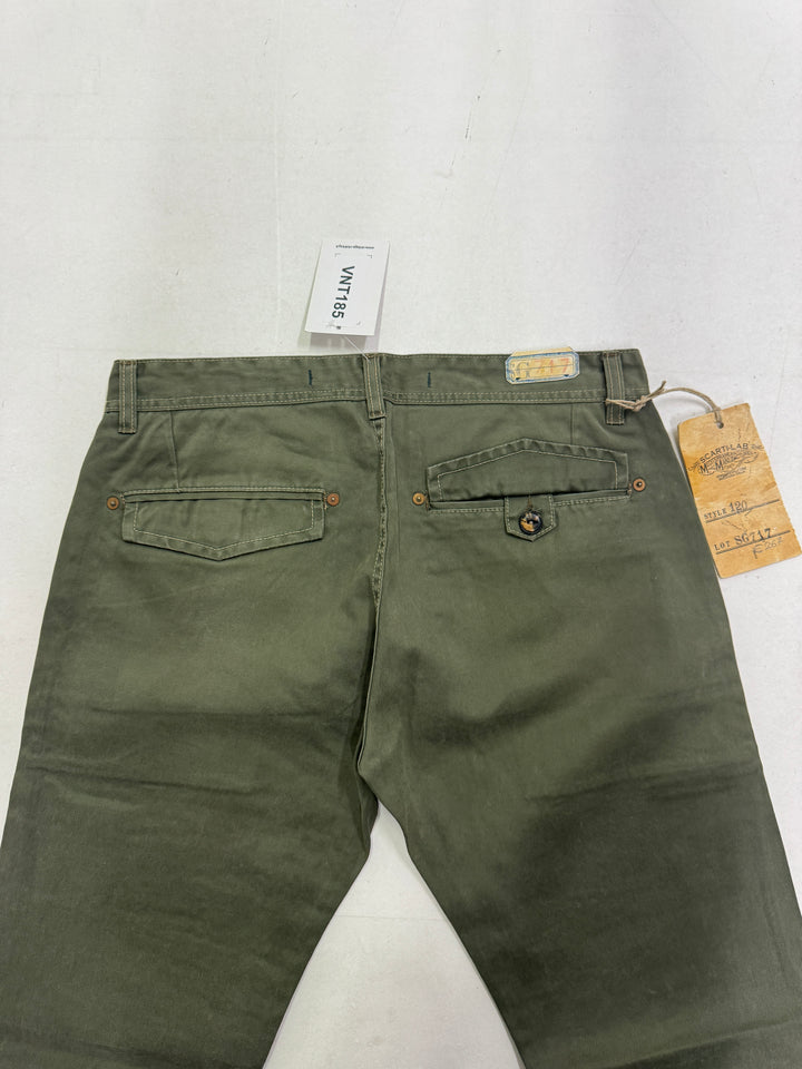 Scarti-Lab 120 W32 chino pants verde nuovo con cartellino Deadstock