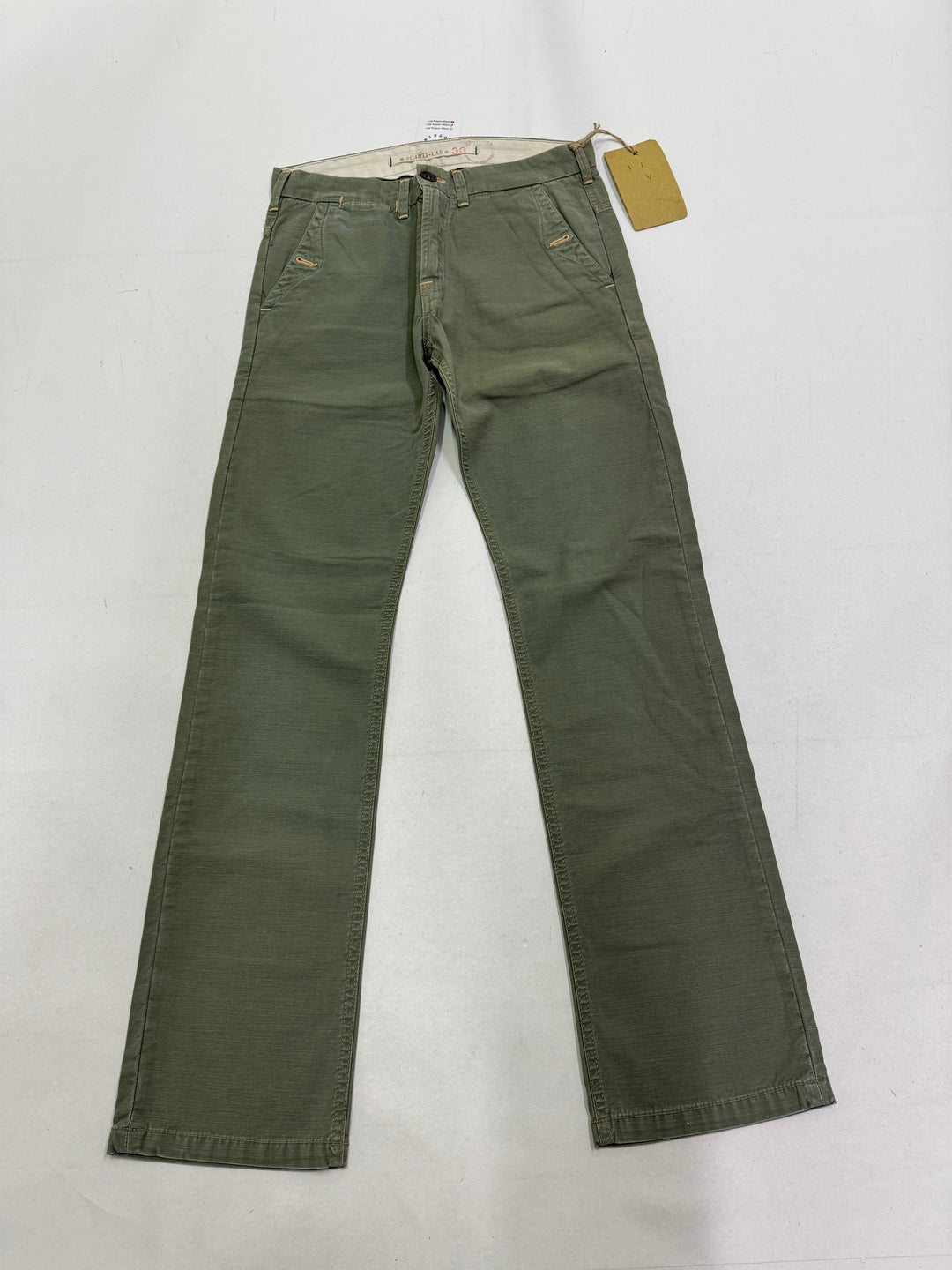 Scarti-Lab 118 W30 chino pants verde nuovo con cartellino Deadstock