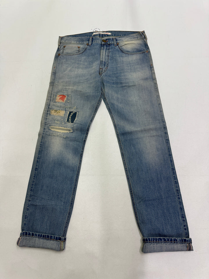 Scarti-Lab 001 W34 cimosa red line jeans nuovo con cartellino Deadstock