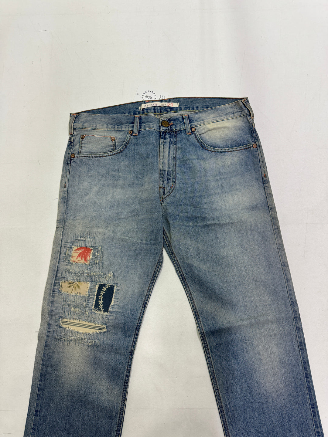 Scarti-Lab 001 W34 cimosa red line jeans nuovo con cartellino Deadstock