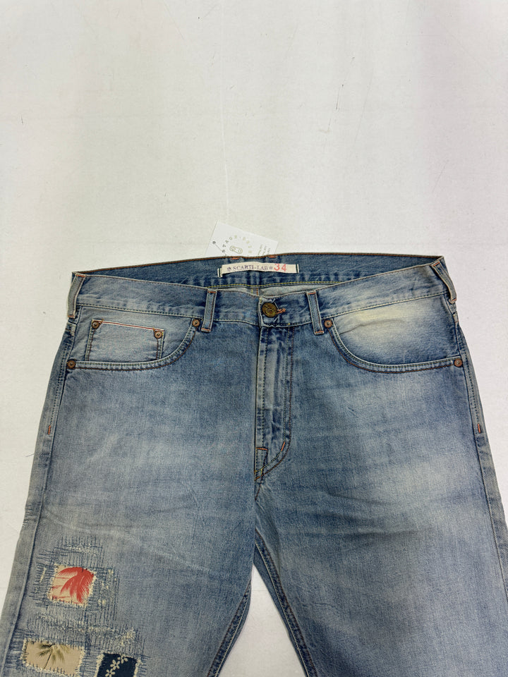 Scarti-Lab 001 W34 cimosa red line jeans nuovo con cartellino Deadstock