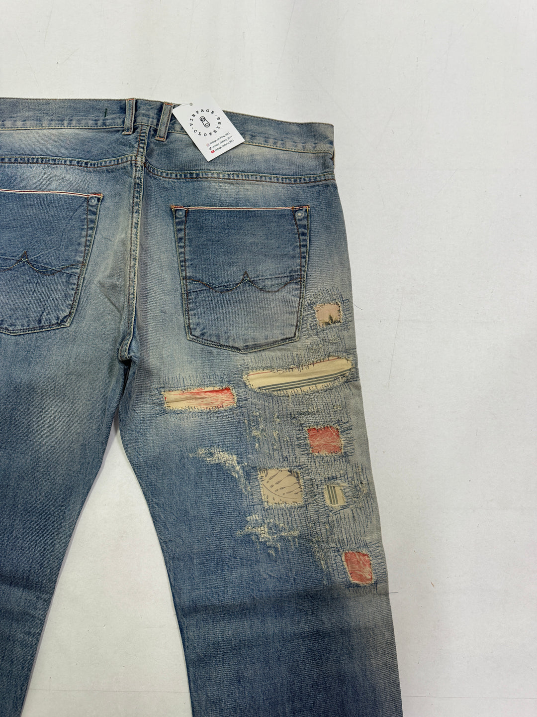 Scarti-Lab 001 W34 cimosa red line jeans nuovo con cartellino Deadstock