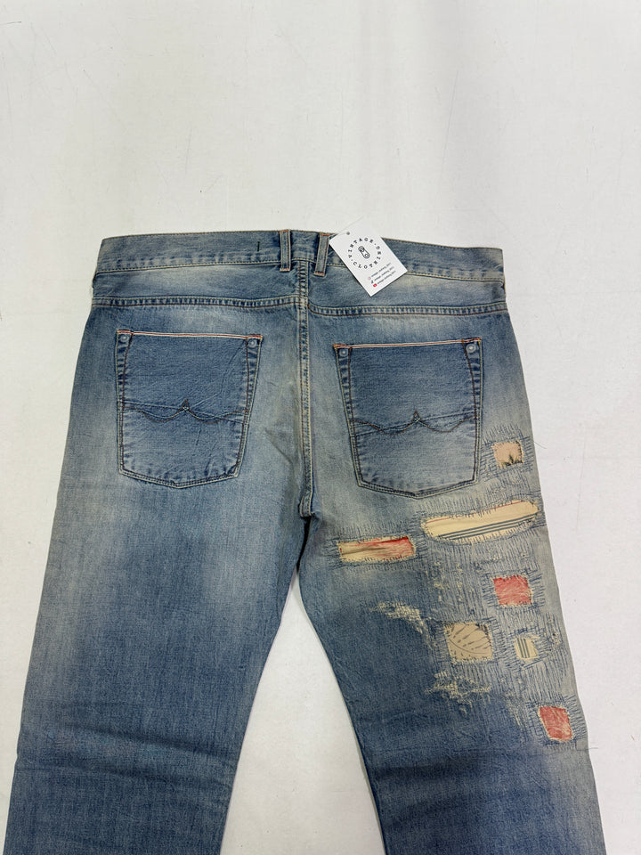 Scarti-Lab 001 W34 cimosa red line jeans nuovo con cartellino Deadstock