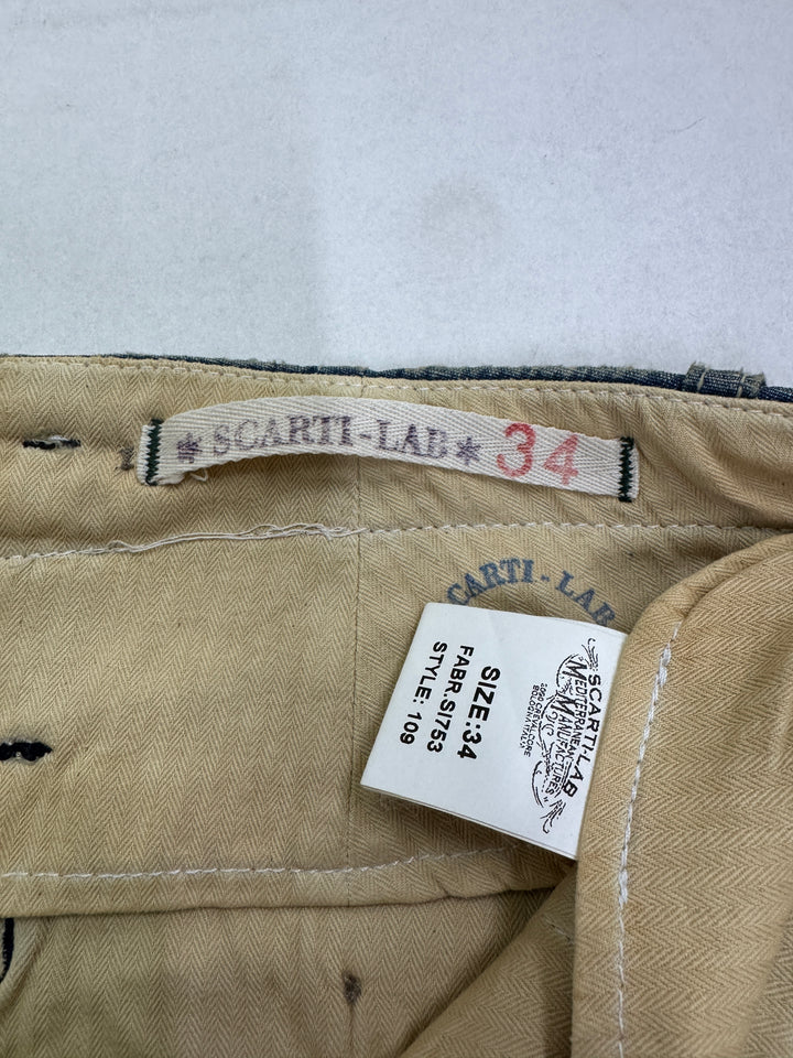 Scarti-Lab 109 W34 chino pant jeans nuovo con cartellino Deadstock