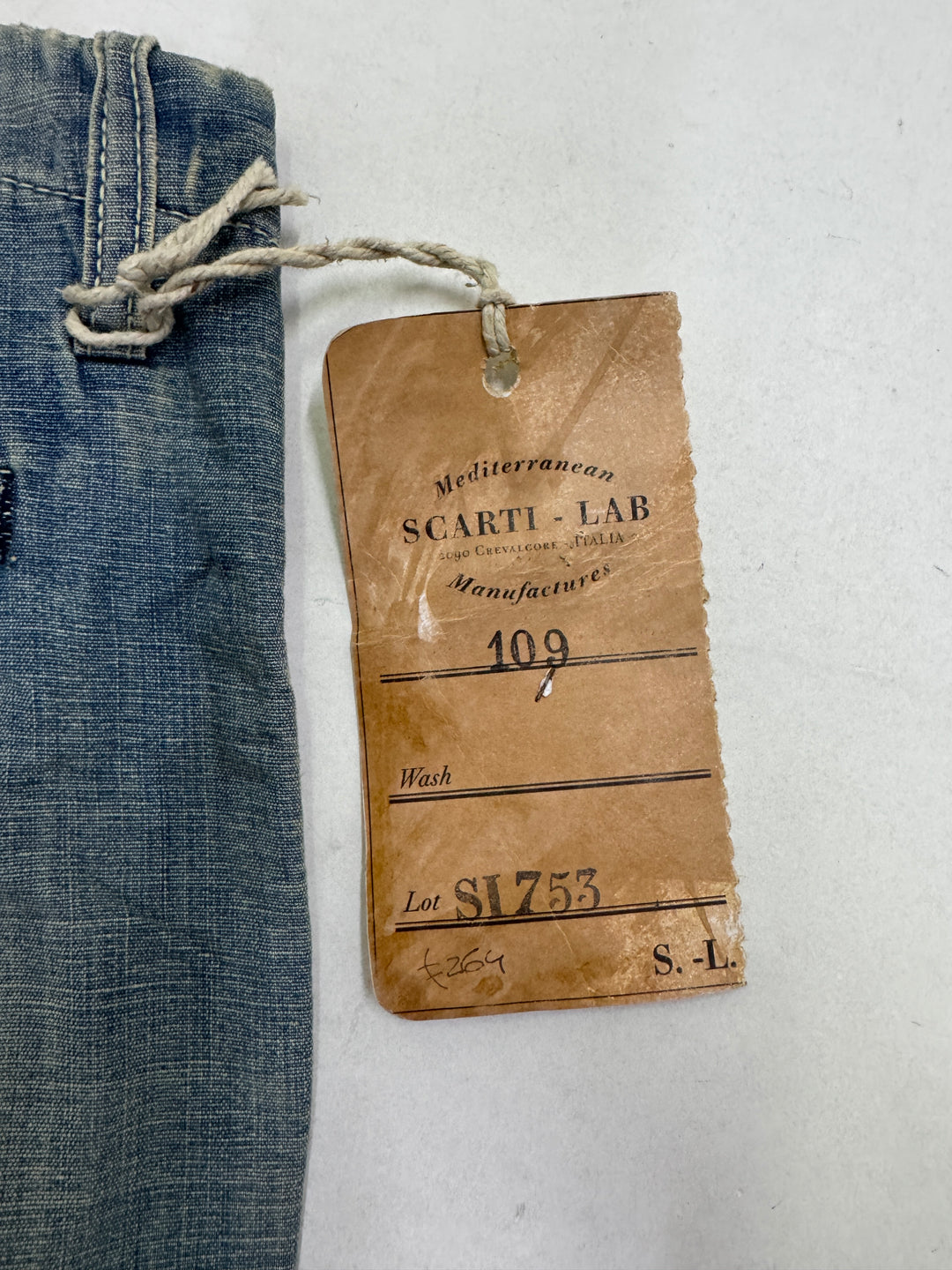 Scarti-Lab 109 W34 chino pant jeans nuovo con cartellino Deadstock