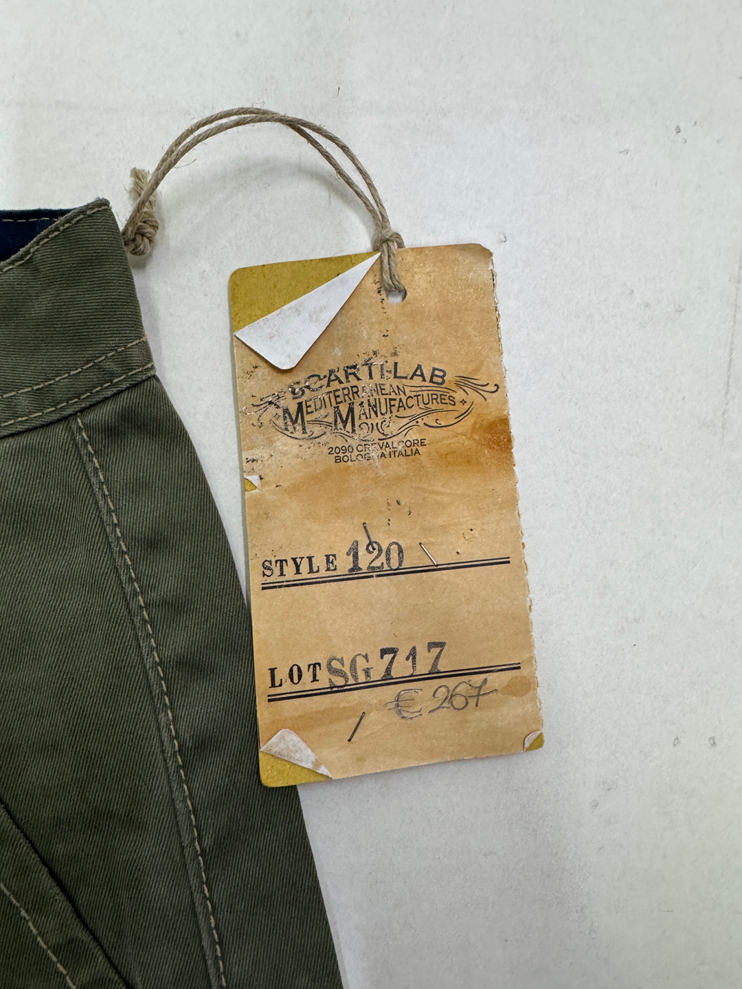 Scarti-Lab 120 W33 chino pant nuovo con cartellino Deadstock