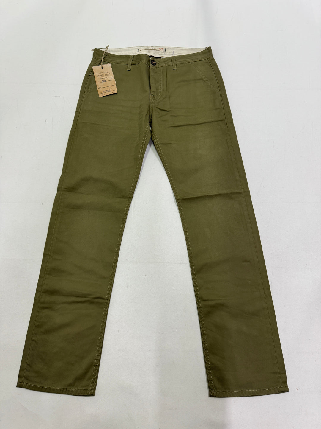 Scarti-Lab 101 W32 chino pant nuovo con cartellino Deadstock