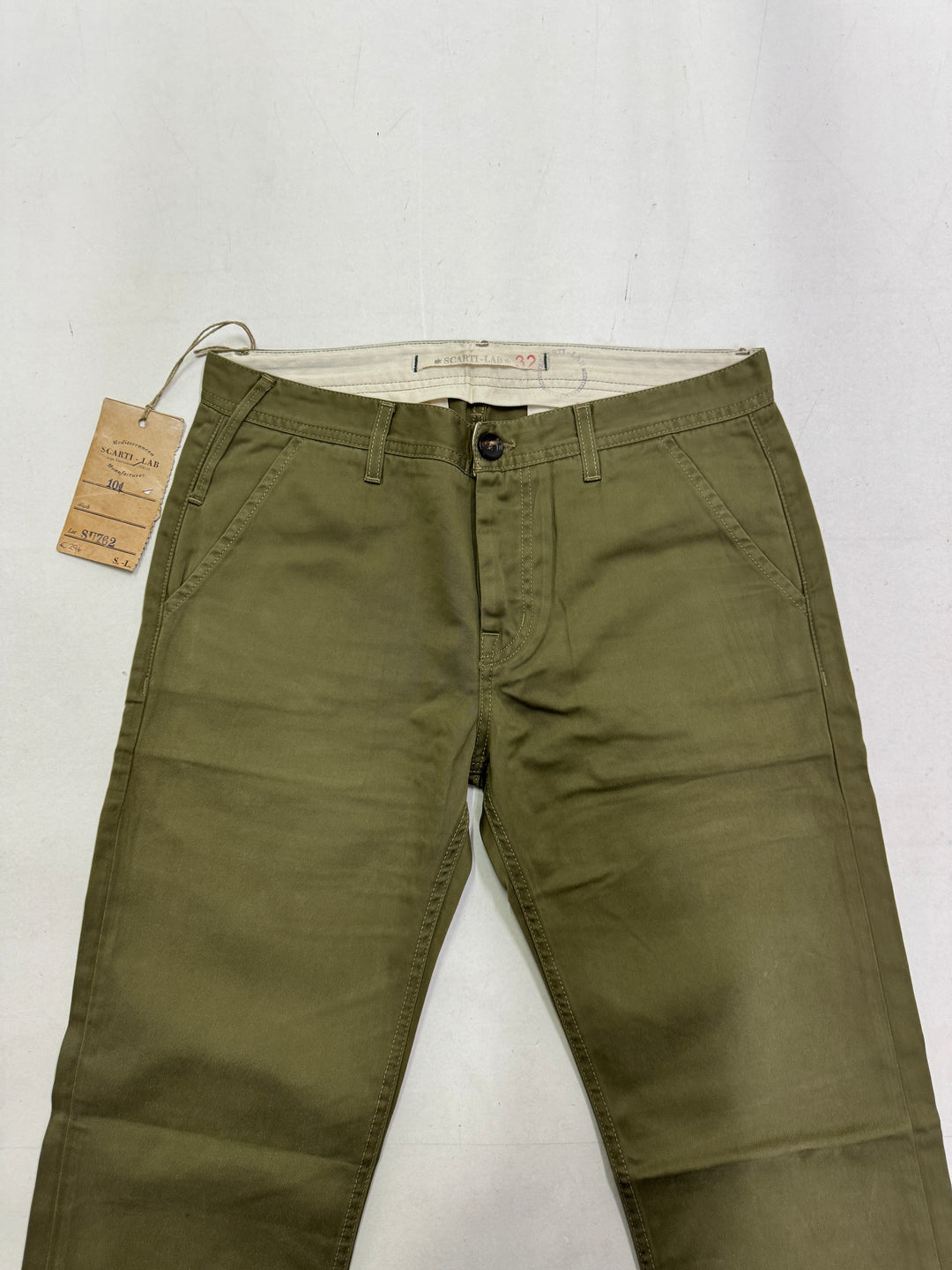 Scarti-Lab 101 W32 chino pant nuovo con cartellino Deadstock