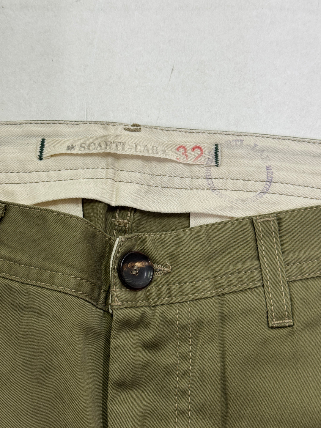 Scarti-Lab 101 W32 chino pant nuovo con cartellino Deadstock