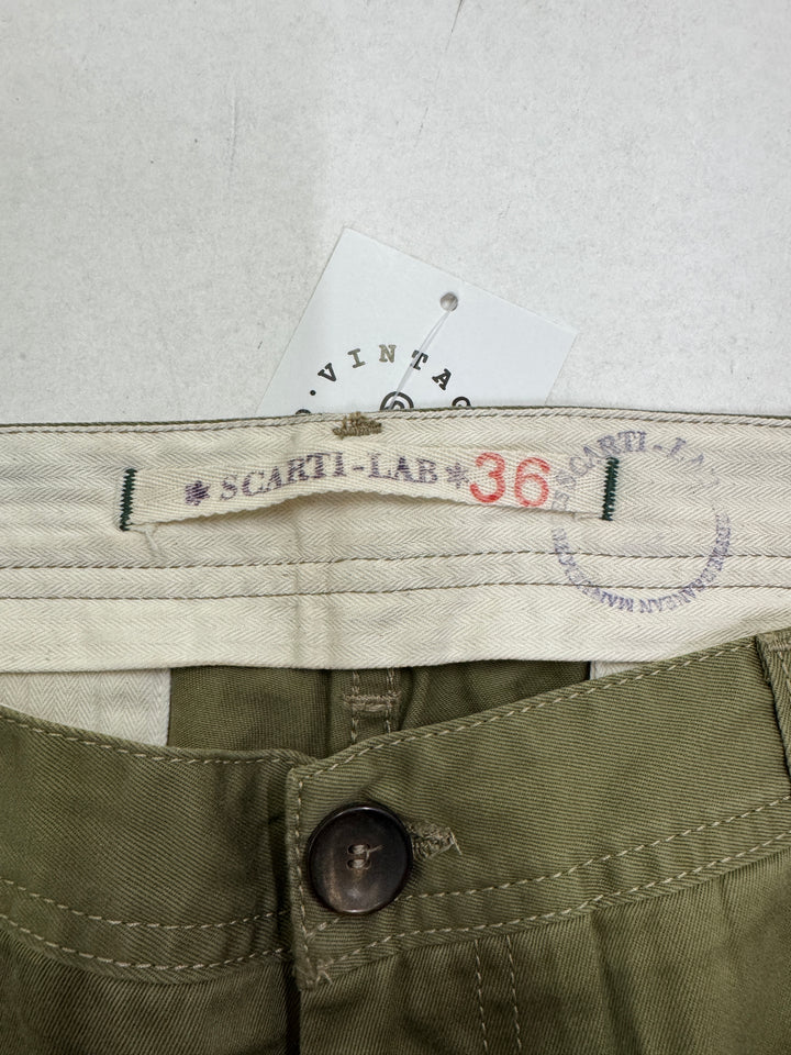 Scarti-Lab 101 chino pant W36 verde militare nuovo con cartellino Deadstock