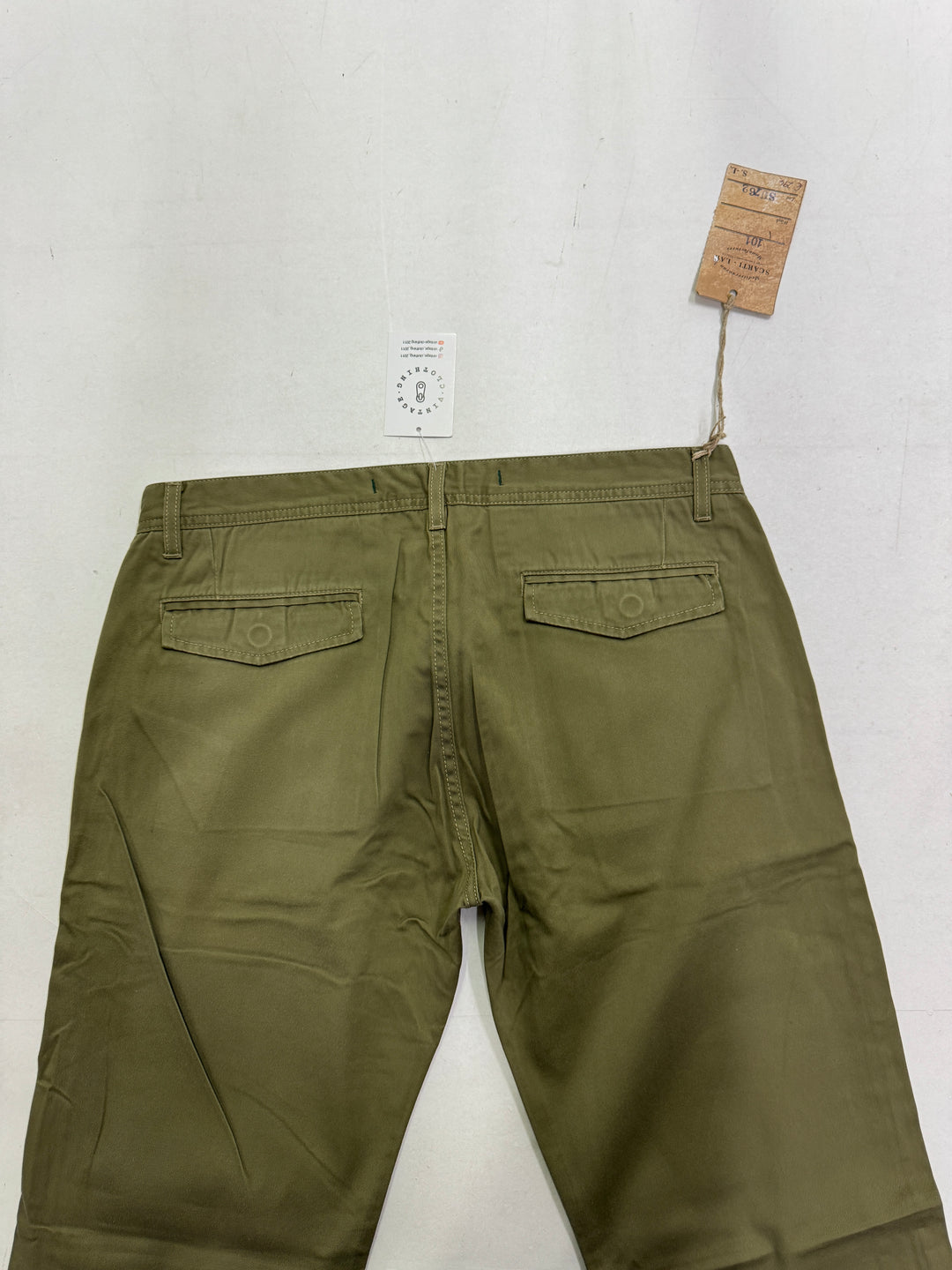 Scarti-Lab 101 chino pant W36 verde militare nuovo con cartellino Deadstock