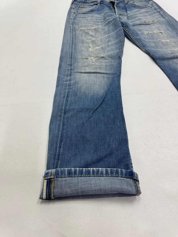 Lee 101 B mezza cimosa W33 L32 selvedge vintage denim jeans