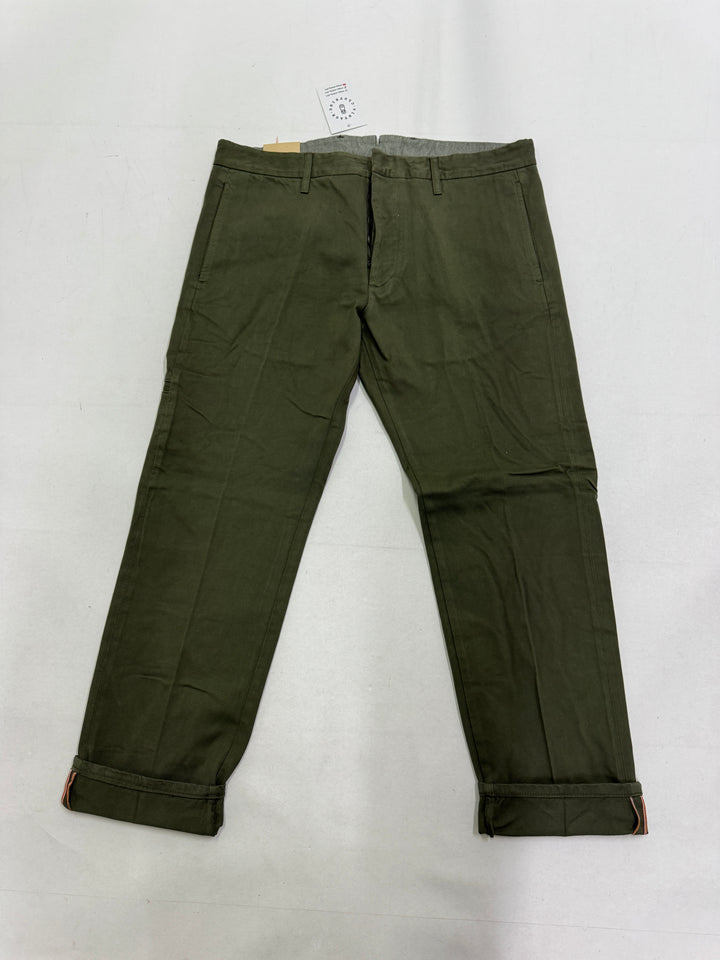 Fortela mod. Piatto cimosa W34 chino pants verde nuovo con cartellino Deadstock