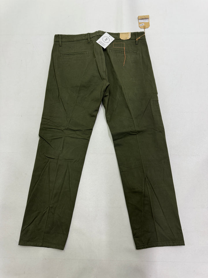 Fortela mod. Piatto cimosa W34 chino pants verde nuovo con cartellino Deadstock